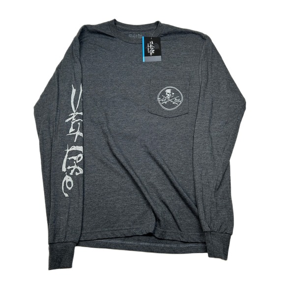 Salt Life Skull & Poles Graphic Fishing T-Shirt Mens Small Gray Long Sleeve NEW‎ - Picture 1 of 5